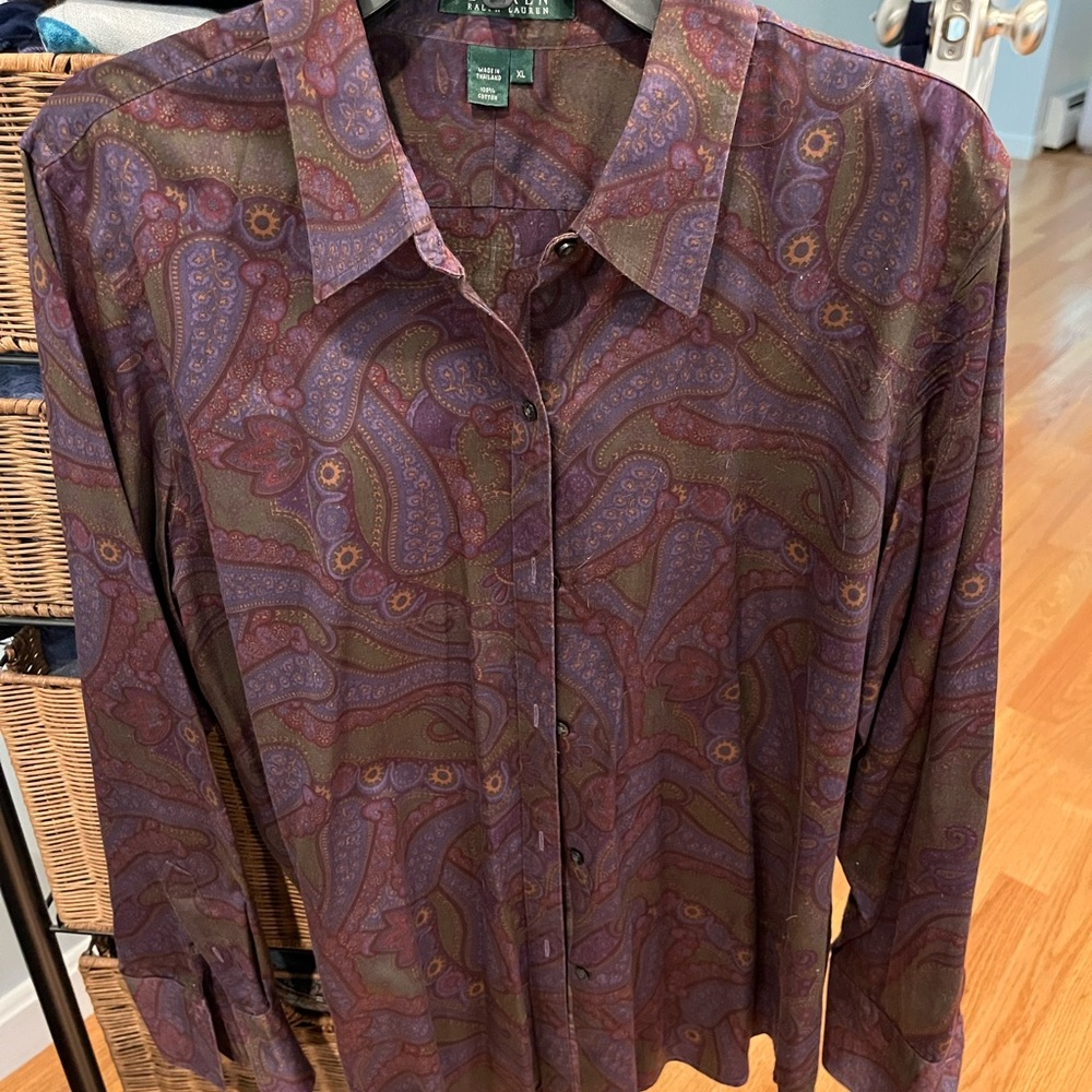 Lauren Ralph Lauren Multicolor Paisley Cotton Shirt - Picture 2 of 3